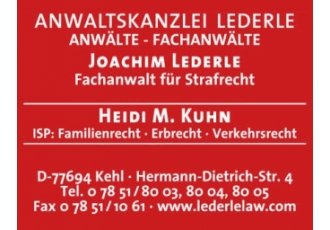 Anwaltskanzlei Lederle - Anwälte Fachanwälte Lederle Kuhn Braun in Kehl