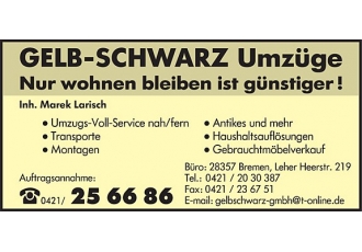 Umzüge in Bremen – Gelb-Schwarz Umzüge Umzüge in Bremen – Gelb-Schwarz Umzüge