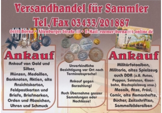 Roemer Borna Versandhandel für Sammler